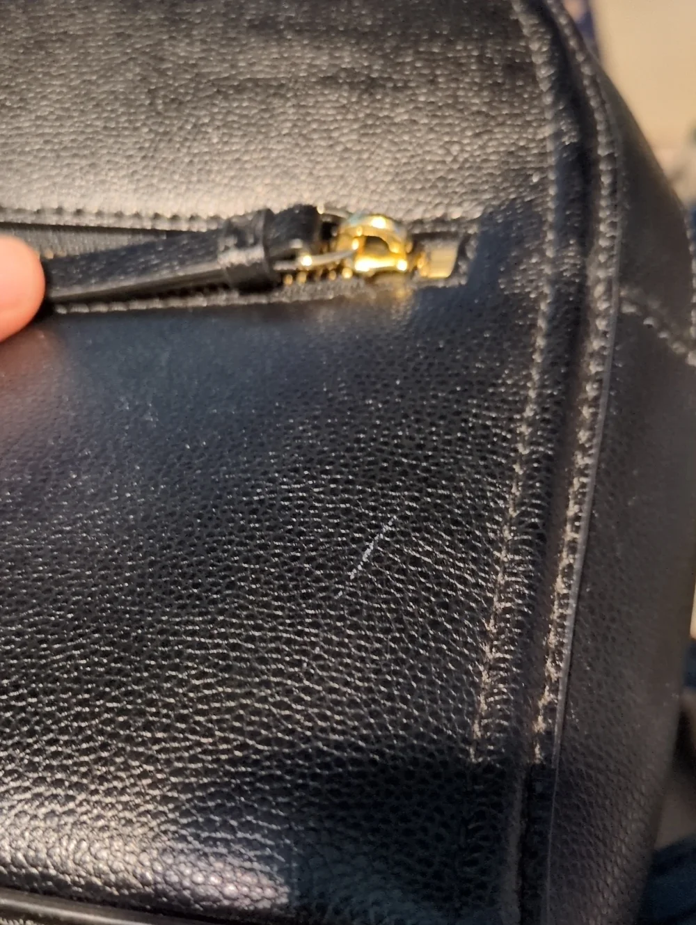 kate spade Black Pebbled Leather Mini Backpack with Gold Hardware